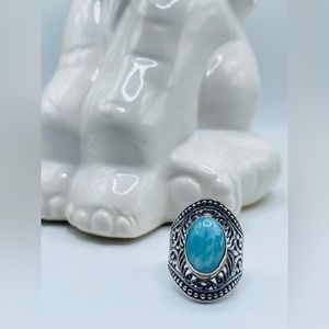 NWT Bali Legacy Larimar Ring In Sterling Silver Ring